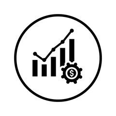 Graph, Progress icon. Black vector.