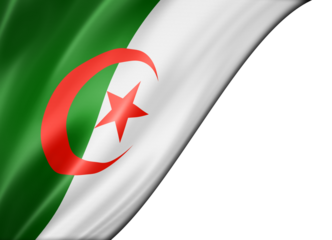 Algerian flag isolated on white banner