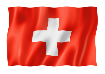 Swiss flag isolated on white