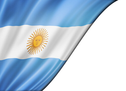 Argentinian flag isolated on white banner