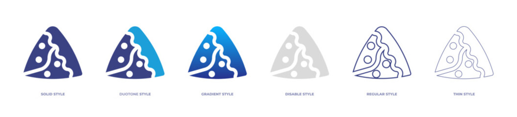 Samosas icon set full style. Solid, disable, gradient, duotone, regular, thin. Vector illustration and transparent icon.