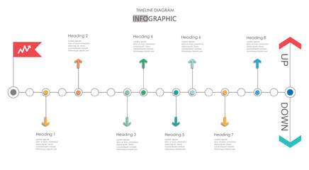 infographics template with arrows up & down © Thossaphon