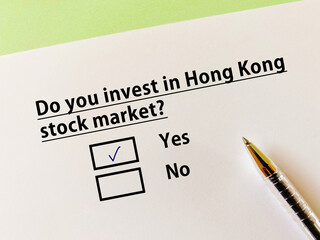 Questionnaire about stock market