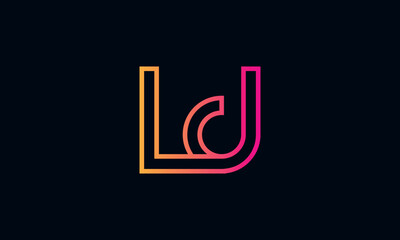 initial letter ld logo design. ld logo icon design vector. - obrazy, fototapety, plakaty
