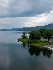 Still photo of Lake Burera, as viewed from the hill