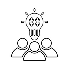 Group Problem Solving outline icon. Line art design.