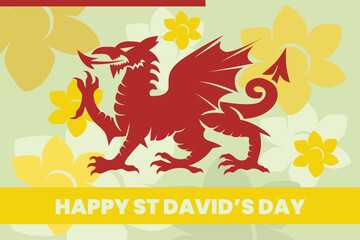 Illustration vector graphic of happy st david's day
