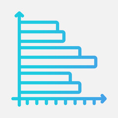 Fototapeta premium Bar chart icon in gradient style, use for website mobile app presentation