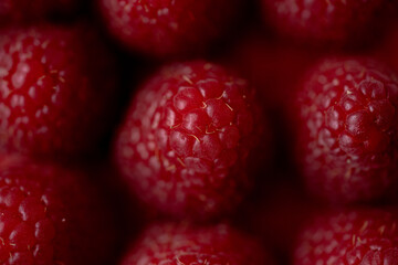 Raspberry with drops.Raspberry macro shot.Red berry.Berry advertisement. Raspberry close-up.Berries macro shot.Raspberries for decoration.Healthy food on berries. Sale of raspberries.Berry farm.Summer