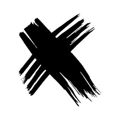 Black brush cross symbol