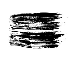 Black brush stroke on white background