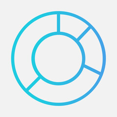 Pie chart icon in gradient style, use for website mobile app presentation