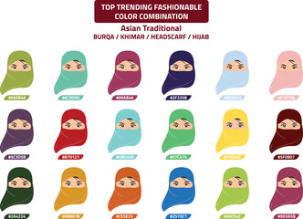 hijab styles color combination for women's fashion, stylish Arabic woman wearing hijab