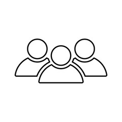 Users outline icon. Line art design.
