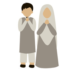 Fototapeta premium Faceless Muslim Family