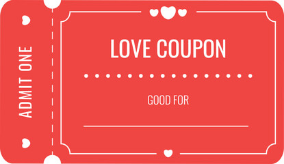 Isolated love coupon template - obrazy, fototapety, plakaty