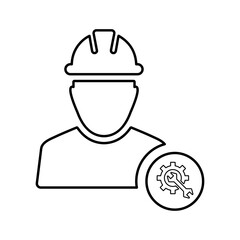 Worker icon. Outline design.