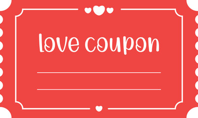 Isolated love coupon template