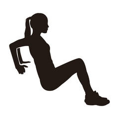 silhouettes of people or silhouettes of people exercising and fitness