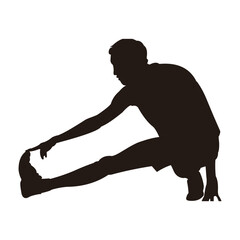 silhouettes of people or silhouettes of people exercising and fitness