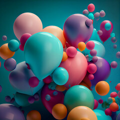 Fototapeta na wymiar balloons in the air. Celebration party decoration.Generative AI