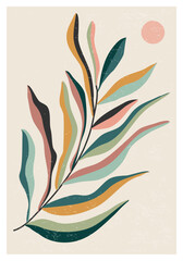 Matisse inspired contemporary collage botanical minimalist wall art poster