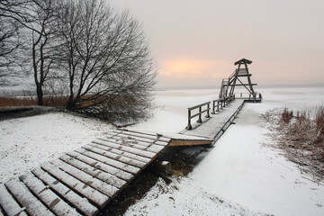The lake Sloka in the winter, Latvia