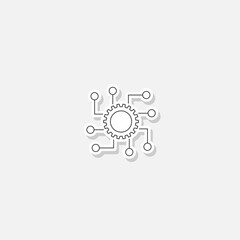 Function settings icon. Automated system symbol sticker isolated on gray background