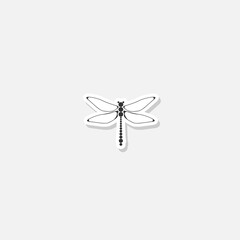 Dragonfly logo icon sticker isolated on gray background