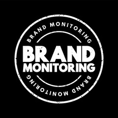 Brand Monitoring text stamp, concept background
