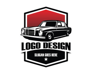 Luxury classic car logo silhouette vector concept isolated badge emblem