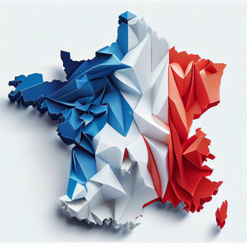 Origami map of France. abstract background
