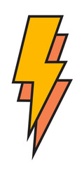 Thunder and bolt lighting flash icon, electric power symbol