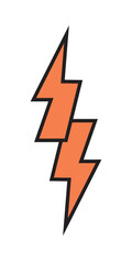 Thunder and bolt lighting flash icon, electric power symbol