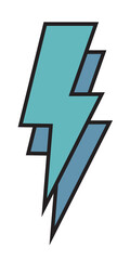 Thunder and bolt lighting flash icon, electric power symbol