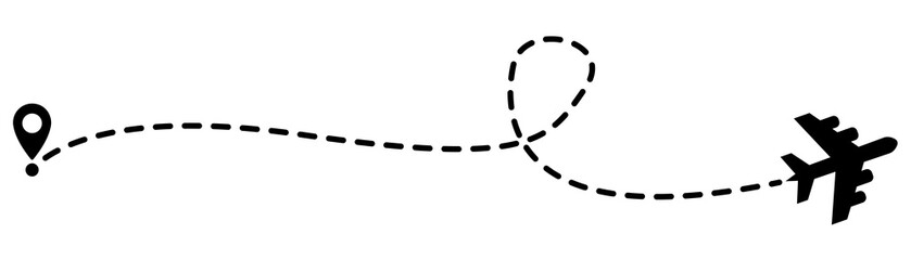 airplane dotted line path route icon PNG image
