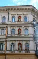Fototapeta na wymiar Budapest, Hungary. Front view of beautiful old building in the city center 