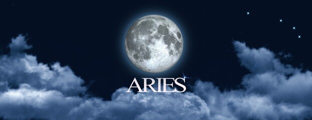 Naklejka na ściany i meble full moon in Aries