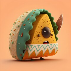 A cartoon taco character