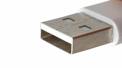 Close Up USB Cable On white Background
