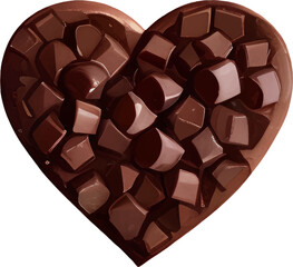 Heart Shaped Chocolate Hand Drawn Illustration Isolated