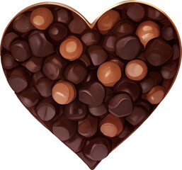 Heart Shaped Chocolate Hand Drawn Illustration Isolated
