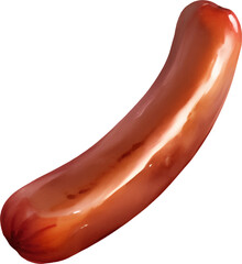 Grilled Sausage Isolated Hand Drawn Painting Illustration