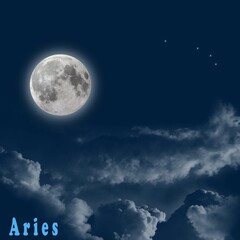 Naklejka na ściany i meble full moon in aries