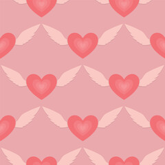 Valentines Day Colorful Seamless Pattern Textile Wallpaper. Template for 14 February Holiday Background.