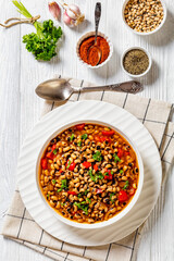 Vegan Hoppin John, savory black-eyed pea stew