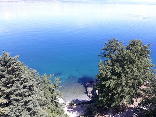 The beautiful and clean Adriatic sea, viewed from Lovran, Croatia