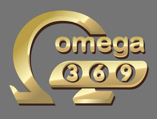 omega 3-6-9. Symbol of omega-3, omega-6, omega-9 supplements - obrazy, fototapety, plakaty