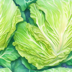 Fototapeta premium Lettuce, seamless pattern, tileable vegetables texture for backgrounds or large prints, part of Seamless Food Collection, Generative AI