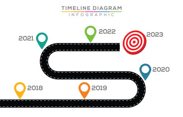 Infographic template for business. 6 Steps Modern Timeline diagram calendar with yearly topics, presentation vector infographic.